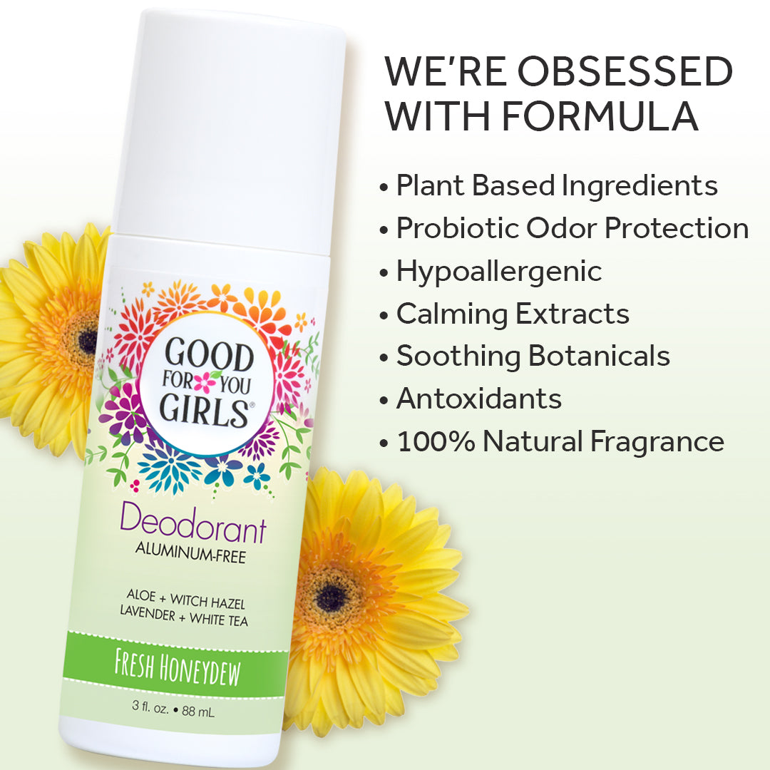 Bullet Points of formula benefits of Good For You Girls Deodorant