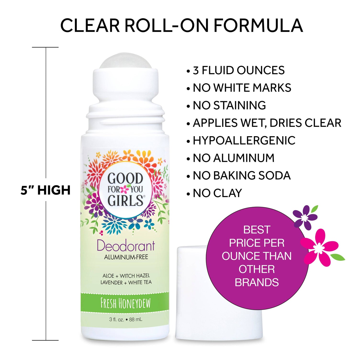 Aluminum-Free Roll On Deodorant for girls, pre-teens, teens – Good For You