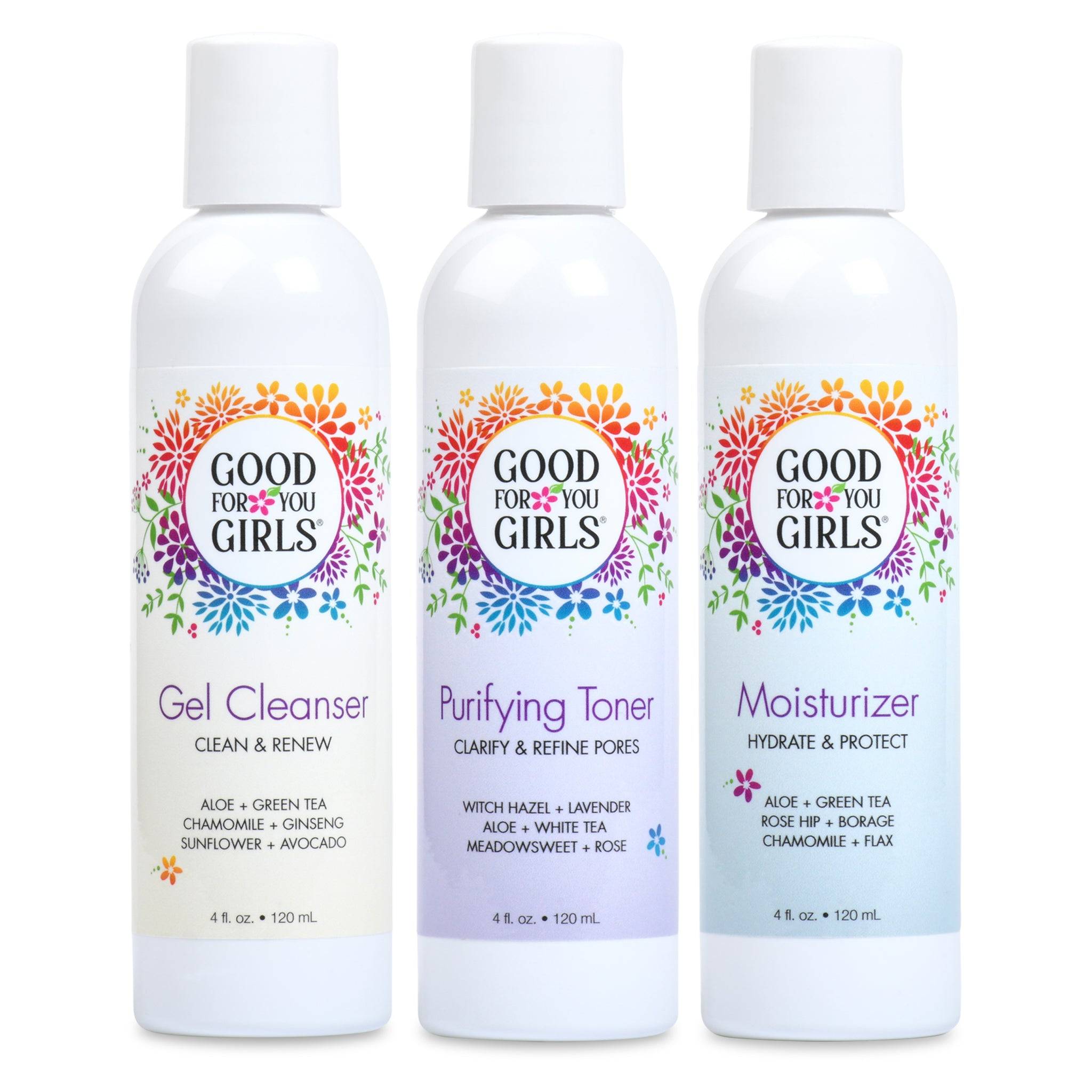 Cleanser, Toner, and Moisturizer Skincare Trio